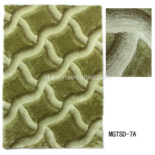 Polyester Soft &amp; Silk Shaggy Carpet dengan Microfiber Low Pile Design